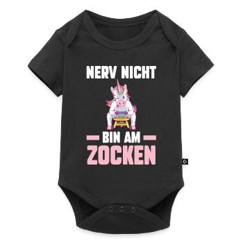 Nerv Nicht Bin Am Zocken Einhorn Gamer - Baby Premium Kurzarmbody - Schwarz - Vorne