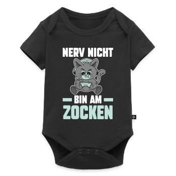Nerv Nicht Bin Am Zocken Katze - Baby Premium Kurzarmbody - Schwarz - Vorne
