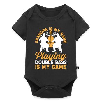 Grand-père est mon nom Jouer de la contrebasse est mon jeu - Body à manches courtes Premium Bébé - noir - Devant