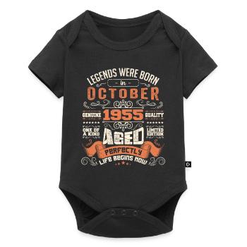 legends were born in October 1955, Limited Edition - Body à manches courtes Premium Bébé - noir - Devant