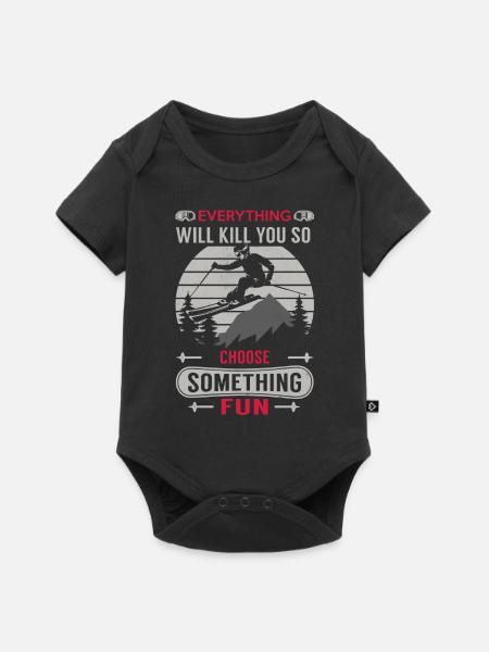 Snowboarder, Snowboarden - Baby Premium Kurzarmbody - Schwarz