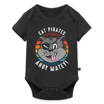 Cat Pirates Ahoy Matey! - Baby Premium short-sleeve bodysuit - black - Front