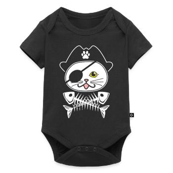 Pirate Cat - Baby Premium short-sleeve bodysuit - black - Front