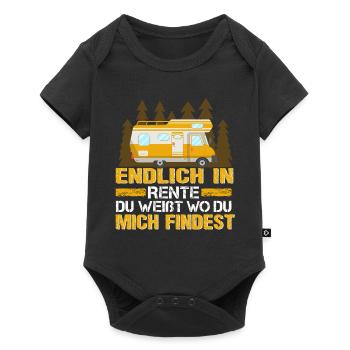 Wohnmobil Wohnwagen Endlich Rente - Baby Premium Kurzarmbody - Schwarz - Vorne