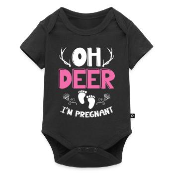 Oh Deer Im Pregnant Pregnancy Birth - Baby Premium short-sleeve bodysuit - black - Front