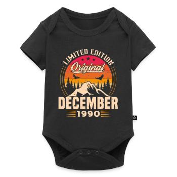 Cadeau D'anniversaire Nées En Décembre 1990 - Body à manches courtes Premium Bébé - noir - Devant