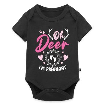 Oh Deer Im Pregnant Pregnancy Birth - Baby Premium short-sleeve bodysuit - black - Front