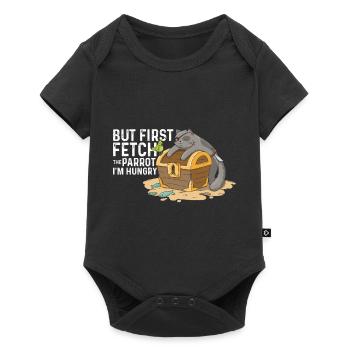 But first fetch the parrot i am hungry - Baby Premium short-sleeve bodysuit - black - Front