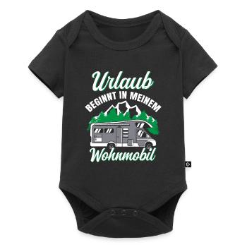 Wohnwagen Urlaub beginnt in meinem Wohnmobil - Baby Premium Kurzarmbody - Schwarz - Vorne