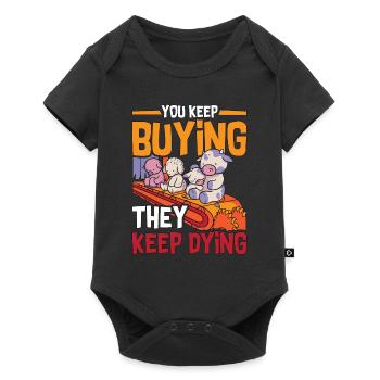 Véganisme Vous continuez à acheter Droits des animaux Vegan Lover - Body à manches courtes Premium Bébé - noir - Devant