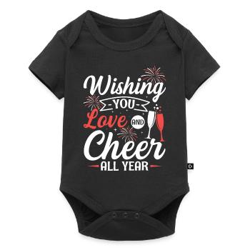 Réveillon du Nouvel An, Paix, Amour, Bonne Année - Body à manches courtes Premium Bébé - noir - Devant