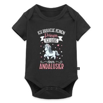 Ich brauche keinen Prinzen - Andalusier - Baby Premium Kurzarmbody - Schwarz - Vorne