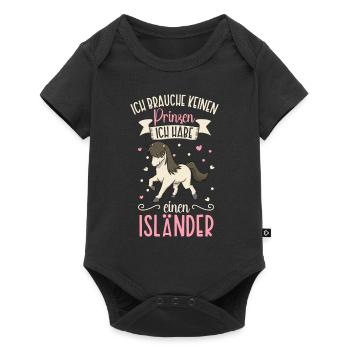 Ich brauche keinen Prinzen - Isländer - Baby Premium Kurzarmbody - Schwarz - Vorne