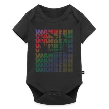 Wandern Zubehör Wanderer Motiv - Baby Premium Kurzarmbody - Schwarz - Vorne