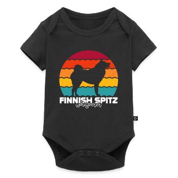 Finnischer Spitzflüsterer Retro Vintage - Baby Premium Kurzarmbody - Schwarz - Vorne