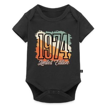 1974 Année de naissance Anniversaire Année de construction Vintage Rétro - Body à manches courtes Premium Bébé - noir - Devant