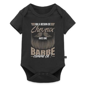 Humour Barbe - Body à manches courtes Premium Bébé - noir - Devant
