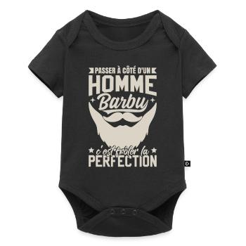 Barbe Homme - Body à manches courtes Premium Bébé - noir - Devant