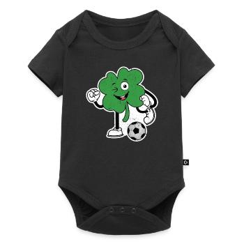 Football Clover Lucky Clover Irish St. Patrick - Baby Premium short-sleeve bodysuit - black - Front