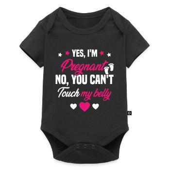 Je suis enceinte touchez pas mon ventre - Body à manches courtes Premium Bébé - noir - Devant
