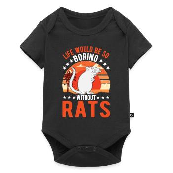 Rat Gift Rat domestique Rat Propriétaire - Body à manches courtes Premium Bébé - noir - Devant