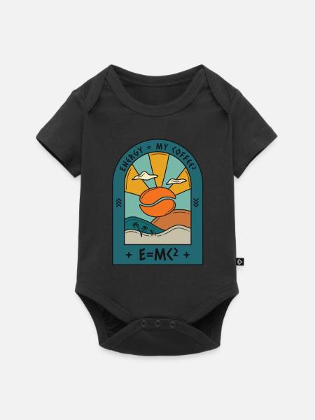 Energie = my coffee - E = MC - Baby Premium Kurzarmbody - Schwarz