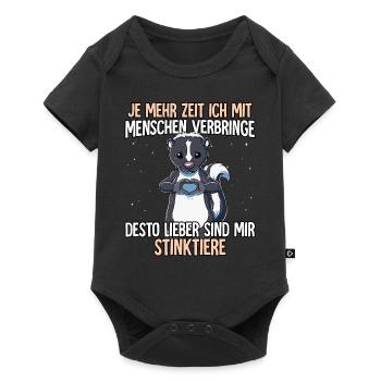 Stinktier - Baby Premium Kurzarmbody - Schwarz - Vorne