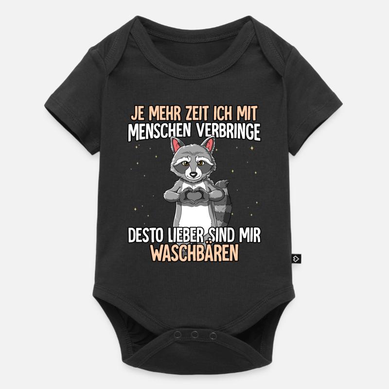Waschbär - Baby Premium Kurzarmbody - Schwarz