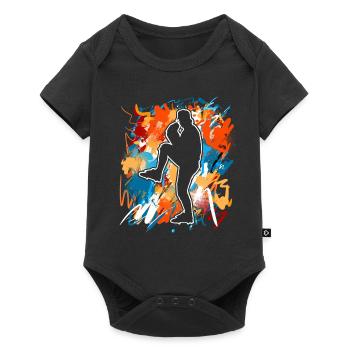 Baseball - Baby Premium Kurzarmbody - Schwarz - Vorne