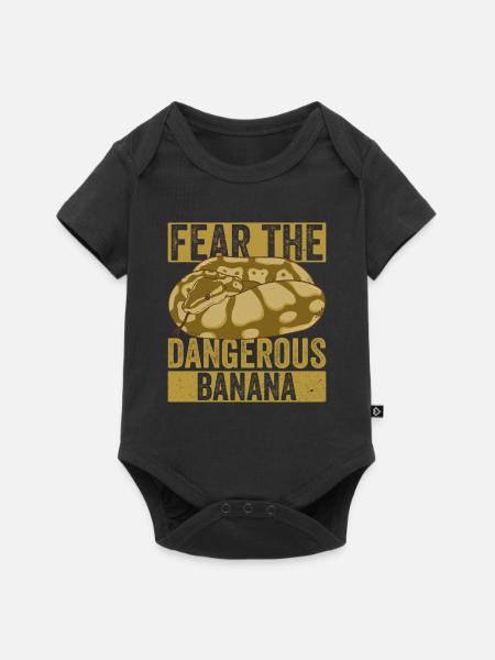 Banane Königspython - Baby Premium Kurzarmbody - Schwarz
