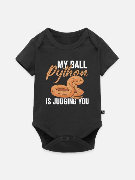 Python Königspython Bananenkugel Python - Baby Premium Kurzarmbody - Schwarz