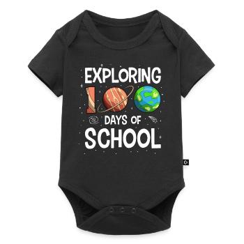 100 Days of School Space Planet Astronaut - Baby Premium short-sleeve bodysuit - black - Front