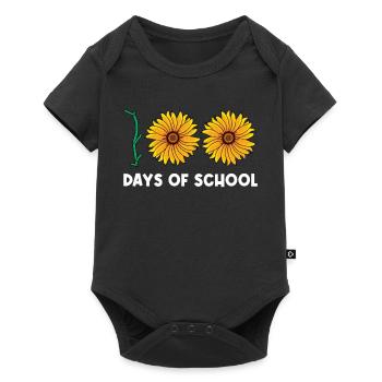 100 Days of School Sunflowers with Flowers School - Baby Premium short-sleeve bodysuit - black - Front