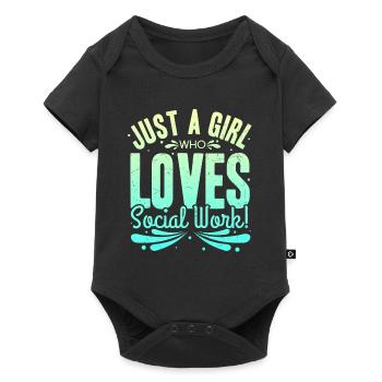 Juste une fille qui aime le travail social | Travail social - Body à manches courtes Premium Bébé - noir - Devant