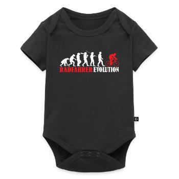 Fahrrad Zubehör Radfahrer Motiv - Baby Premium Kurzarmbody - Schwarz - Vorne