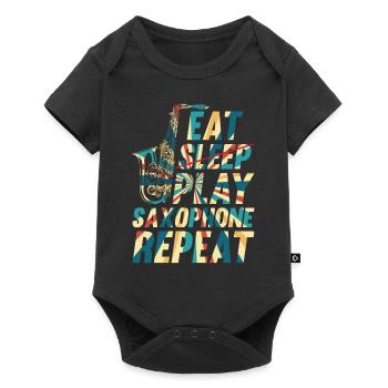 Eat Sleep Play Saxophone Repeat Saxophonist Instru - Body à manches courtes Premium Bébé - noir - Devant