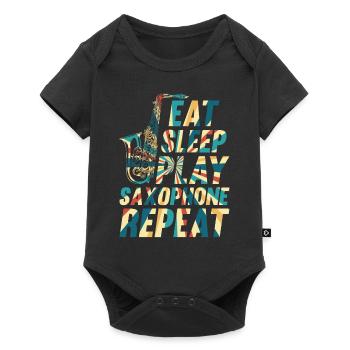 Eat Sleep Play Saxophone Répéter Saxophone Instrume - Body à manches courtes Premium Bébé - noir - Devant