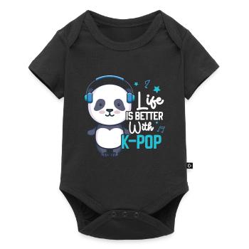 K-Pop Panda - Baby Premium short-sleeve bodysuit - black - Front