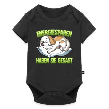 Energiesparen Haben Sie Gesagt Hund - Baby Premium Kurzarmbody - Schwarz - Vorne