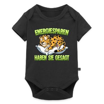 Energiesparen Haben Sie Gesagt Leopard - Baby Premium Kurzarmbody - Schwarz - Vorne