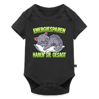 Energiesparen Haben Sie Gesagt Katze - Baby Premium Kurzarmbody - Schwarz - Vorne