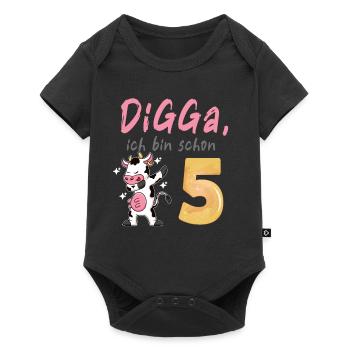 DIGGA, ich bin schon 5 - Baby Premium Kurzarmbody - Schwarz - Vorne