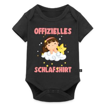 Süßes Offizielles Schlafshirt Mädchen Kinder Stern - Baby Premium Kurzarmbody - Schwarz - Vorne