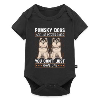 Pomsky Dogs Pomskies Dog Owner Gift - Baby Premium short-sleeve bodysuit - black - Front