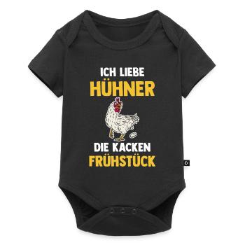Ich Liebe Hühner Die Kacken Frühstück - Baby Premium Kurzarmbody - Schwarz - Vorne