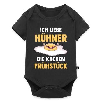 Ich Liebe Hühner Die Kacken Frühstück - Baby Premium Kurzarmbody - Schwarz - Vorne