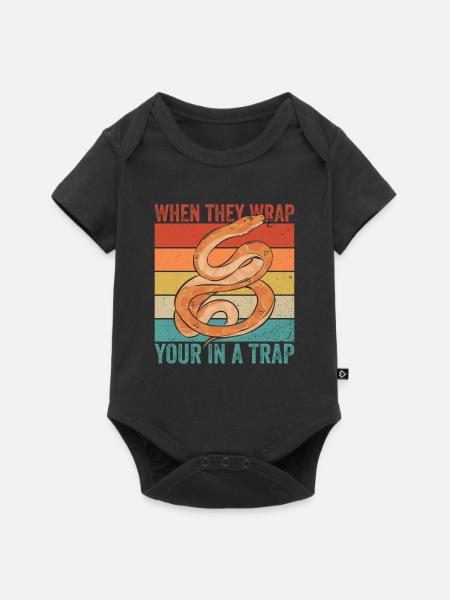 Königspython Bananenkugel Python - Baby Premium Kurzarmbody - Schwarz