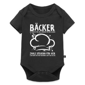 Bäcker Meister Beruf Job Geschenk Hobbybäcker Spru - Baby Premium Kurzarmbody - Schwarz - Vorne