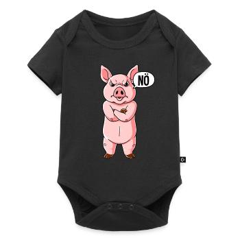 Schwein Nö - Baby Premium Kurzarmbody - Schwarz - Vorne
