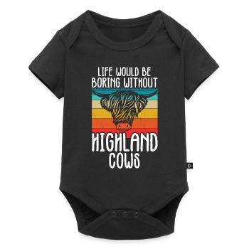 Highland cow - Baby Premium short-sleeve bodysuit - black - Front